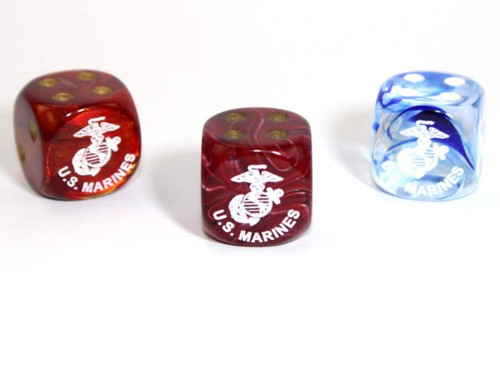 Marines pipped dice 16mm - marines, d6